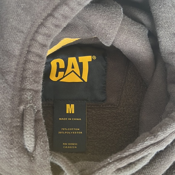 CAT brown color hoodie size M - Picture 3 of 7